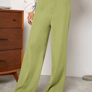 SHEIN Light Green Wide-Leg Pants